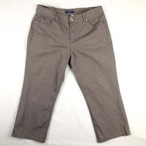 Bandolino Stretch Jeans Samantha Straight Leg Capri Denim Relaxed Fit Gray Sz 14